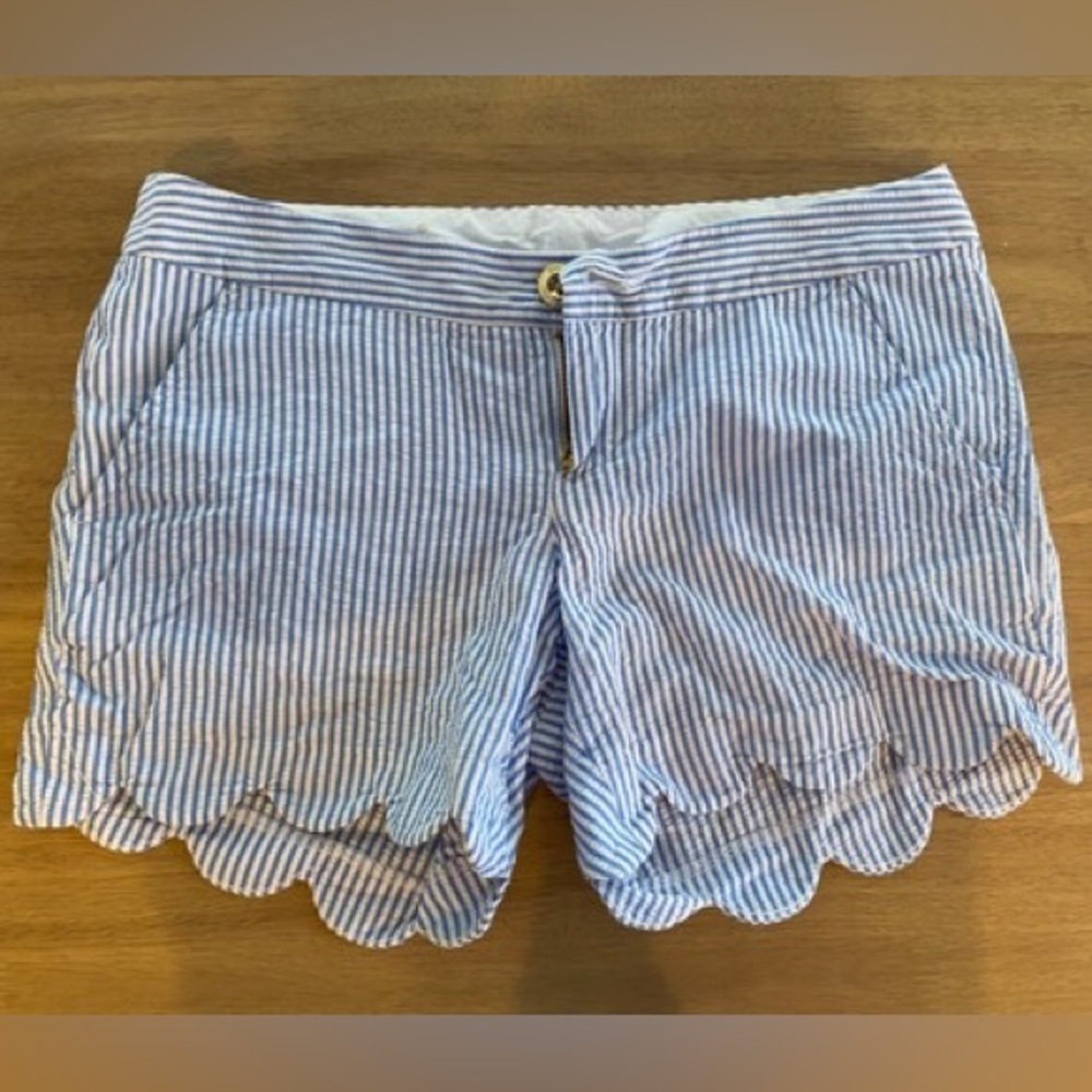 Lilly Pulitzer Womens Blue Striped Buttercup Shorts 0